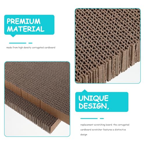 2pcs Replaceable Cat Scratcher Cardboard Refill High-Density Corrugated Cat Scratch Mat 29x20x3cm for Claw Grinding and Play