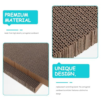2pcs Replaceable Cat Scratcher Cardboard Refill High-Density Corrugated Cat Scratch Mat 29x20x3cm for Claw Grinding and Play