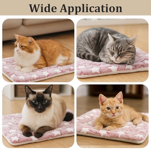 4 Pcs Washable Dog Bed Crate Mat Pad Replaceable Reversible Kennel Pad for Crate Pet, Sleeping Mat for Small, Medium, Large Dog Machine Washable(16.14 x 24 x 1.2 Inch, Pink, Gray)