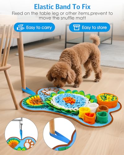 AMIR Snuffle Mat for Dogs, Sniff Mat Slow Feeding, Dog Snuffle Mat Encourages Natural Foraging Skills, Slow Eating, Help Stress Relief and Training