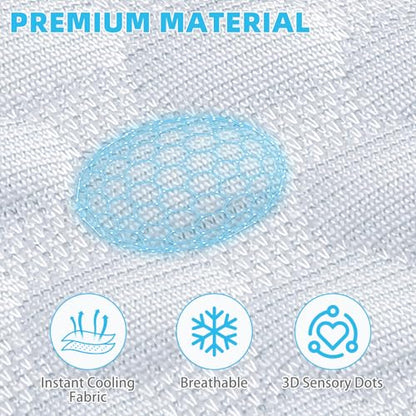 Elevated Cat Cooling Hammock Bed, Hexagonal Raised Cat Cot with Breathable Ice Beanie Fabric and Anti Slip Block, Cooling Pad Mat Indoor Outdoor Stable Pet Swing Bed for Small Puppy, Gery - color: Gray