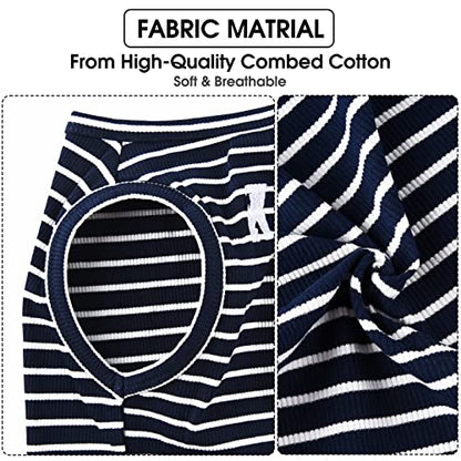 Dog Shirt Vest Lightweight Stretchy Dog T-Shirts Soft Cool Shirts Sleeveless Stripe Vests Breathable Clothes for Puppy Kitty Cats Small Medium Large Dogs 2 Pack Red + Blue [ 2XL ] - color: Red + Blue, size: 2XL-(20~30lb) | Chest(~24")