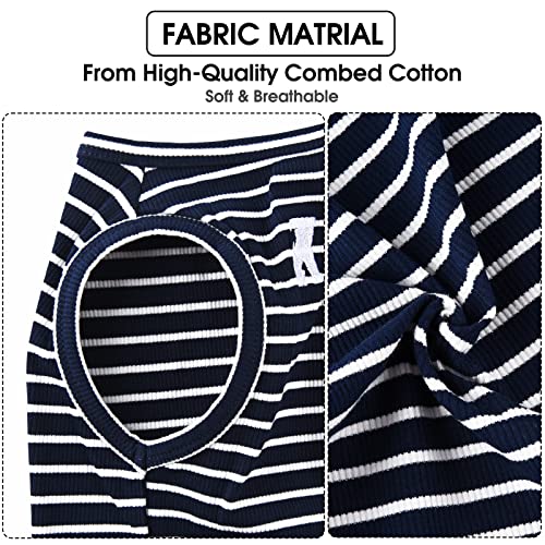 Dog Shirt Vest Lightweight Stretchy Dog T-Shirt Soft Cool Shirts Sleeveless Stripe Vests Breathable Clothes for Puppy Kitty Cats Small Medium Large Dogs 2 Pack Red + Blue [ XL ] - color: Red + Blue, size: XL-(15~24lb) | Chest(~20.8")