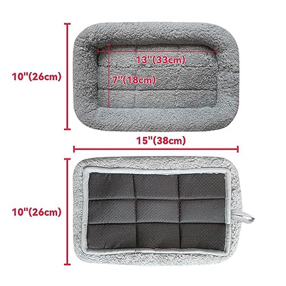 Cat Mat Bed 10" x 15" Pet Bed with Pillow Around for Puppy Kitten Curled Sleeping Beds for Carrier/Crate Small Dog Cushion, Anti Skid Bottom, Small - size: Small(Rectangular)