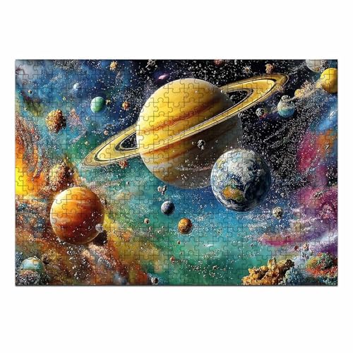 1000 Pieces Jigsaw Puzzles for Adults, Solar System Planets Space Art Puzzle, Stress Relief Hand-Eye Coordination Brain Teaser Puzzle 29.5x19.7 Inch - color: Wooden Puzzle13, size: 1000 Piece pcs