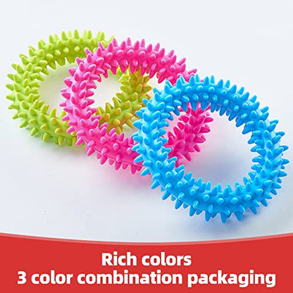 Hurray 3 Pack Puppy Teething Chew Toys for Relieve Itching and Clean Teeth - Dog Toys for Small Dogs, Puppies Dog Teething Toys - Size Small, Pet Supplies Rubber Dental Chew Toy - Up to 15 lbs