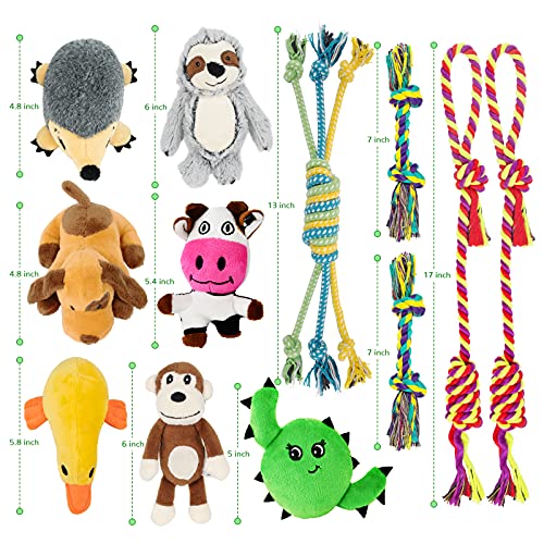 LEGEND SANDY Puppy Toys, Squeaky Dog Toys for Small Dogs, 12 Pack Puppy Chew Toys for Teething, Dog Rope Toy and Cute Stuffed Animals Value Bundle - color: 12 PACK PUPPY TOYS