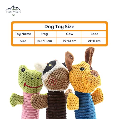 NatureTailsPaw Soft Dog & Cat Toy – Cute Squeaky Interactive Chew Toy for Puppies & Kittens, Durable Plush Teething Toy for Small, Medium & Large Breeds (Bear) - color: Bear