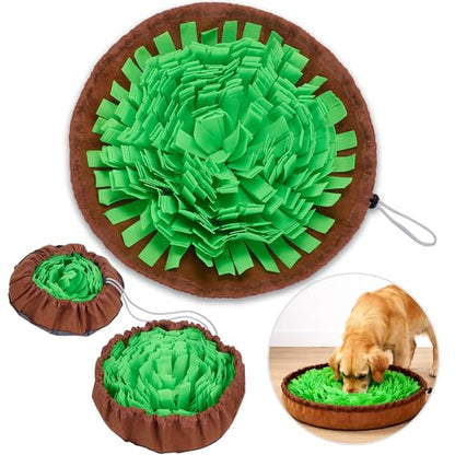 Snuffle Mat for Dogs | Travel-Friendly & Durable Dog Sniff Mat | Encourages Foraging, Mental Stimulation, Slow Eating | Interactive Dog Activity Mat for Puppies & Adult Dogs (Green) - color: Green
