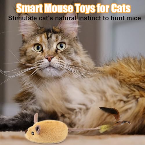 Mity rain Interactive Dog Toys, Fake Remote Control Dog Toy to Keep Them Busy, Dog Mouse Toy with Realistic Sound & Extended Tail, Automatic Dog Toy for Cats Dogs Pet, Squeaky Dog Toys Yellow - color: Yellow Remote Version