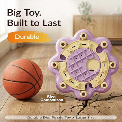 Dog Puzzle Toy, Large Size, 3 Levels of Step-by-Step Challenge Beginner to Advanced Slow Feeder & Mental Stimulation for Smart Dogs Enrichment Puppy Pink Toys - color: Pink