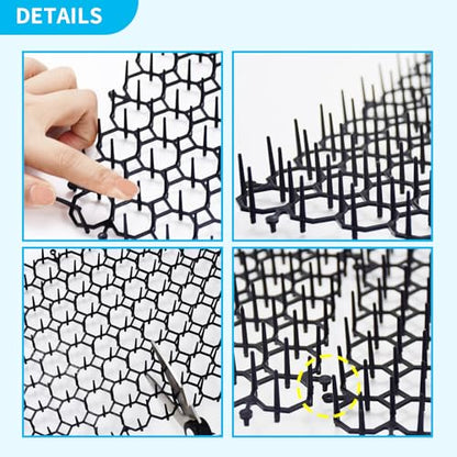10 Pack 16 x 8 Inch Cat Scat Mat with Spikes, Scat Mat for Cats Cat Deterrent Mat Digging Stopper Repellent Spike Mat - size: 10 Pack