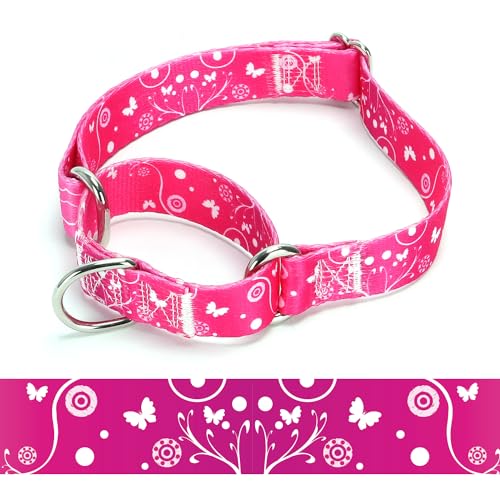 Martingale Dog Collars - Flower Multicolor Cute Patterns, Adjustable Nylon Training Dog Collar Suitable for Boy and Girl Dogs Medium Large Dogs (2, M) - color: 2, size: M