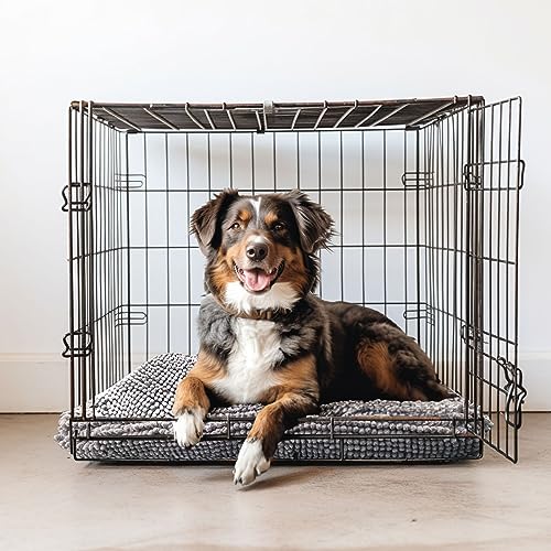 Muddy Mat® Dog Crate Bed mat, Comfortable Dog Pillow, Crate Bed for Large Medium Small Dogs and Cats, Ultra Soft & Relaxing Washable & Dryer Safe Chenille Material - Grey Large (28"x42") - size: Large (28"x42")