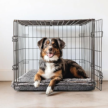 Muddy Mat® Dog Crate Bed mat, Comfortable Dog Pillow, Crate Bed for Large Medium Small Dogs and Cats, Ultra Soft & Relaxing Washable & Dryer Safe Chenille Material - Grey Small (18"x24") - size: Small (18"x24")