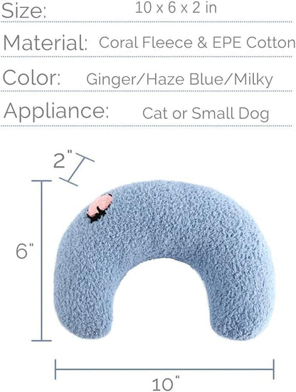 Pillow for Cat, Small Moon Pillow for Kitty, Ultra Soft Cat Pillow Sleeping Improve, 10x6x2 Inch, Machine Washable, Quick-Drying, for Cats & Small Dogs (Pink) - color: Pink