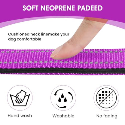 Reflective Dog Collar Padded with Soft Neoprene Breathable Quick Release Basic Dog Collars for Puppy Small Dogs Dark Magenta - color: Dark Magenta, size: XS:width 5/8"neck 8-10.5"
