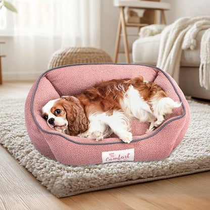 FluffyDream Dog Bed for Small Dog, Super Soft Pet Bed Furniture, Suitable for Dogs Up to 30lbs, 24'' x 20'', Blush - color: Blush