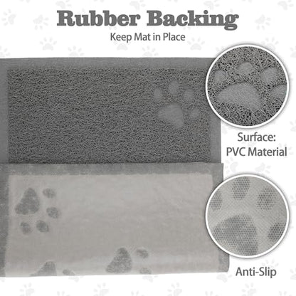Darkyazi Cat Litter Box Mat for Floor Litter Trapping Mat Non-Slip Backing, Scatter Control, Easy Clean, Water Resistant, Soft on Paws (15.75" x 11.75",Grey) - color: Grey