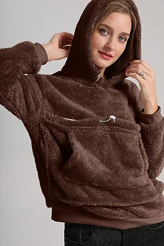 Pet Cat Dog Pouch Hoodies Small Animal Carrier – Kitten Puppy Pouch Sweatshirt Kangaroo Pocket Pullover Top - color: Brown, size: 3X-Large