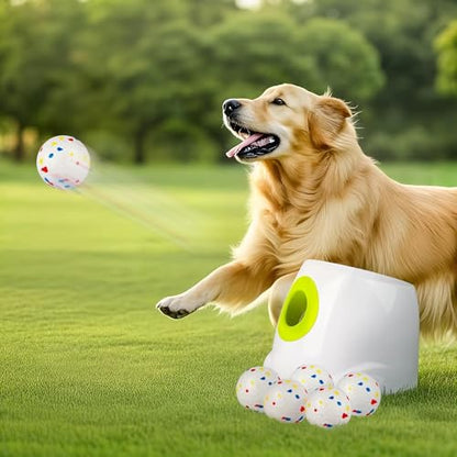 ALL FOR PAWS Automatic Ball Launcher for Dogs, Interactive Puppy Pet Balls Outdoor Thrower for Medium to Large Dogs, Ball Throwing Machine for Dogs, 6 ETPU Balls Included(2.5"), Rechargeable Battery - size: 2.5"ball launcher
