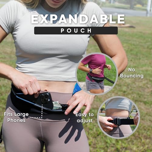 Bond Dog Running Leash Hands Free with Pouch, Hands Free Leash for Large Dogs, Pet Lead Running Belt for Walking & Canicross Belt, Includes Waist Jogging Fanny Pack & Pet Car Seat Belt Safety - color: Black