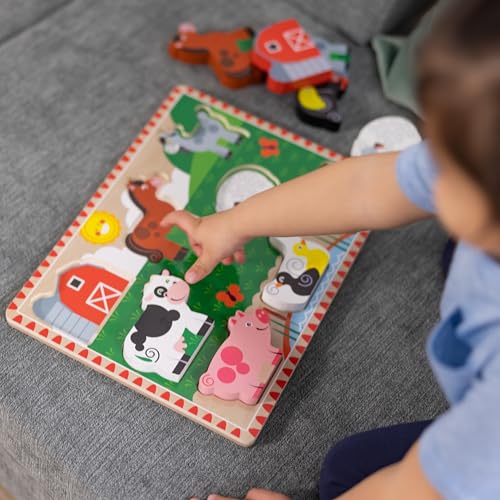 Melissa & Doug Farm Wooden Chunky Puzzle (8 pcs) - FSC Certified - style: Farm