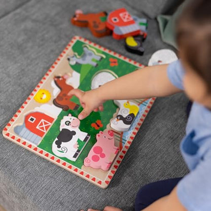 Melissa & Doug Farm Wooden Chunky Puzzle (8 pcs) - FSC Certified - style: Farm