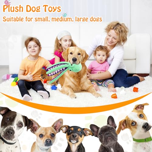 Fuufome Large Squeaky Dog Toys- Plush Dog Toys with Soft Fabric for Small, Medium, and Large Dogs Daily Companionship, Training Reward Gift - color: Green