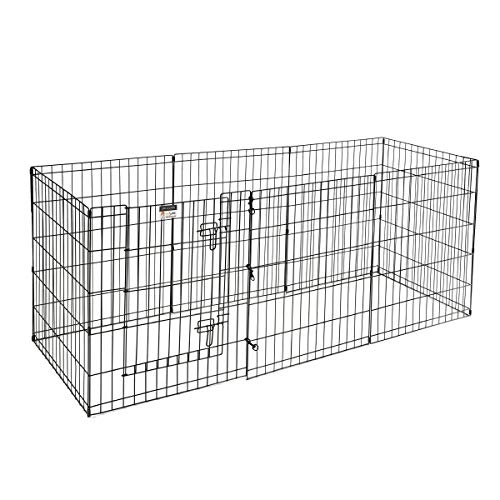 Dog Playpen - Foldable Metal Exercise Puppy Play Pen with 8 24x30in Panels - Indoor/Outdoor Pen with Door for Dogs, Cats or Small Animals by PETMAKER - size: 24" X 30"