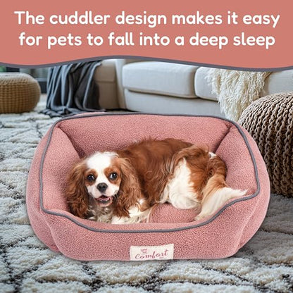 FluffyDream Dog Bed for Small Dog, Super Soft Pet Bed Furniture, Suitable for Dogs Up to 30lbs, 24'' x 20'', Blush - color: Blush