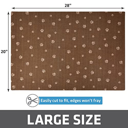 Drymate Original Cat Litter Mat, Contains Mess from Box, Protects Floors, Urine-Proof, Machine Washable, Soft on Kitty Paws, Absorbent, Waterproof (USA Made, Recycled Content) (20”x28”)(BrownTanPaw)