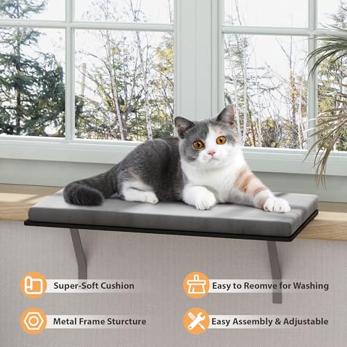 COZIWOW Window Hammock for Large Cats, Grey