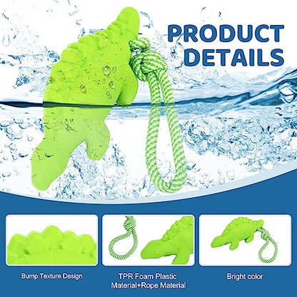 Floating Toy for Aggressive Chewers - Interactive Fetch & Play Dog Beach Toy Set: Shark + Dino - style: Shark+Dino