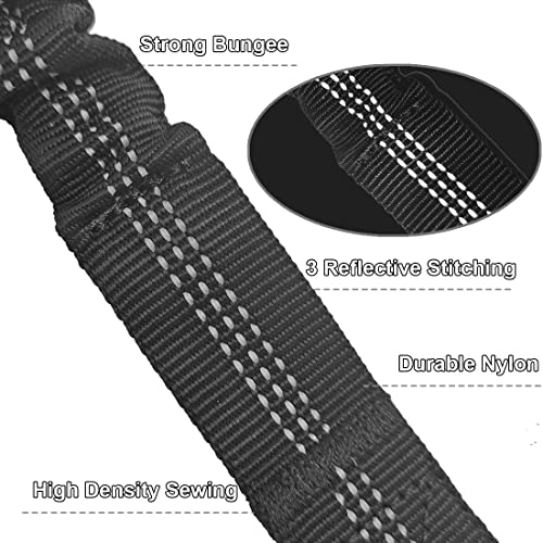 Bungee Dog Leash Extension, 18”Dog Shock Absorber Extender, Works with Any Leash for Walking, Jogging, Training, Playing - color: Black