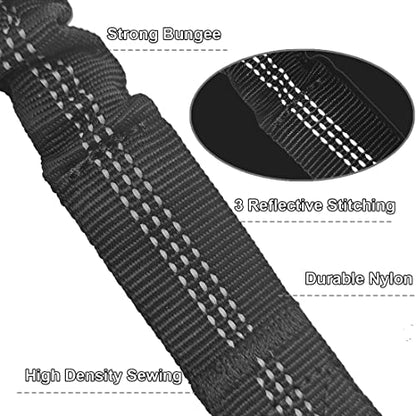 Bungee Dog Leash Extension, 18”Dog Shock Absorber Extender, Works with Any Leash for Walking, Jogging, Training, Playing - color: Black