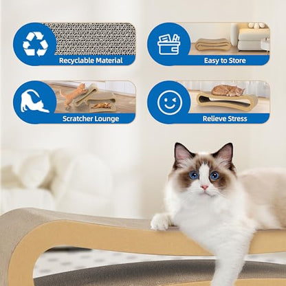 3 in 1 Cat Scratcher Cardboard, Cat Scratching Board Furniture Protector, Cat Scratching Post, Cat Beds for Indoor Cats, Infinity Shape, X-Large - color: 3 IN 1 X-Large