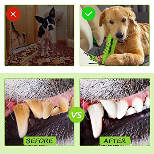 Cutiful Dog Toys for Aggressive Chewers Large Medium Breed, Indestructible Dog Chew Toys, Squeaky Interactive Tough Extremely Durable, Dogs Toothbrush Toys to Keep Them Busy - color: grass-green