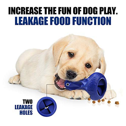 Rubber Dog Toys Treat Dispensing - Super Tough Treat Toys for Aggressive chewers Large Breed Durable Dog Toys IQ Training (Blue) - color: Prussian Blue, size: Large