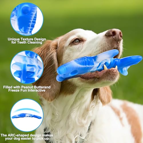 PETSTA Dog Chew Toys for Aggressive Chewers, Durable Toys for Large Dogs, Heavy Duty Indestructible Large Dog Toys, Tough Dog Toys for Medium/Large Dogs Breed - color: BlueFish