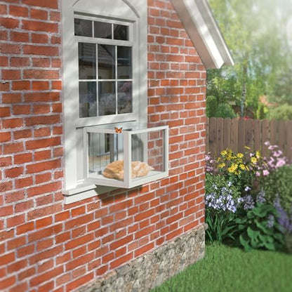 GDLF Cat Window Box, Universal Cat Window Perch Catio with Mosquito Proof, Fits Double Hung Windows 24" to 38.5" Wide, for Sunbathing, Napping & Outdoor Viewing (Min Height 20") - size: fits up to 20"