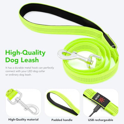 Colaseeme Light Up Dog Leash, LED Pet Leashes USB Rechargeable, Glow Safety Dogs Lights at Night (4FT,Green-New) - color: Green (New), size: 4FT