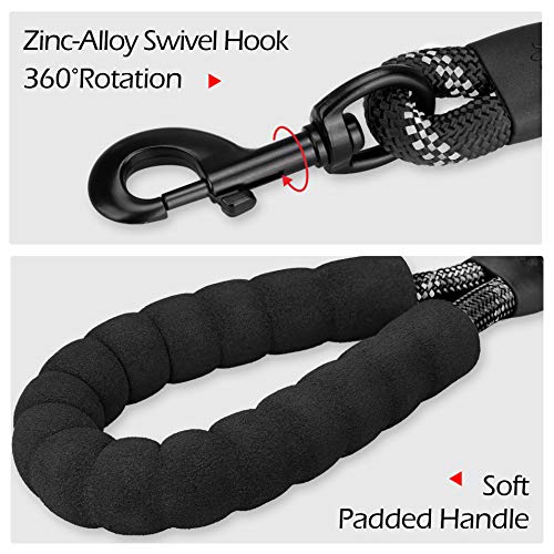 PoyPet Dog Harness and Leash Combo, Escape Proof No Pull Vest Harness, with 5 Feet Leash, Reflective Adjustable Soft Padded Pet Harness with Handle for Small to Large Dogs(Black,L) - color: Black, size: L