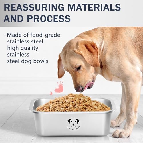 Stainless Steel Dog Bowls for Large Dogs, High Capacity Metal Dog Food Bowls, Food and Water Bowl for Larges, X-Large, and Big Dogs 4.2 Gallons - color: Stainless Steel-4.2 gallons