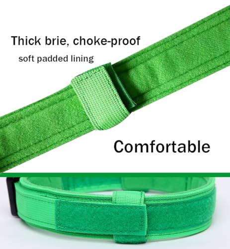 Tactical Dog Collar - Military Dog Collar - Adjustable Nylon - Heavy Duty Metal Buckle with Handle - Bright Green, Small - color: Bright Green, size: Small (Pack of 1)