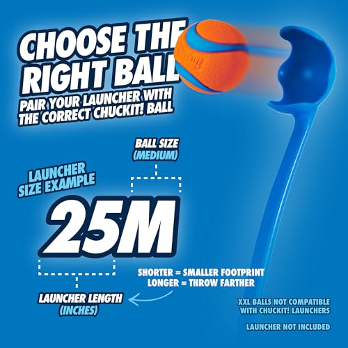 Chuckit! Pro Fetch Toy Dog Ball Launcher For Dogs; Compatible With Any Medium Chuckit! Medium Size 25 Inch + Glow Ball - size: 25in