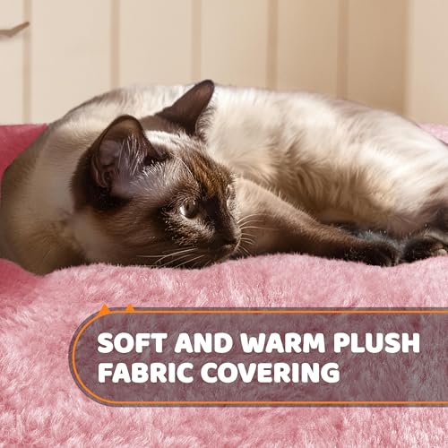 Yaheetech 68.5in Cat Tree for Large Cats, Multi-Level Cat Tower with 3 Wide Perches, Large Condo, Stable Pet Play House w/Sisal-Covered Scratching Posts & Board, Pink - color: Pink, size: 68.5in
