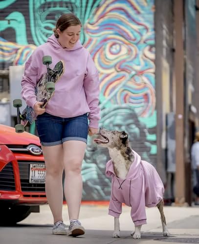 Blueberry Pet Essentials Dog Hoodie – 14 inch, Cotton‑Blend Sweatshirt with Hood, Pink Lilac, Machine‑Washable Small‑Dog Jersey - color: Dog Hoodie - Pink Lilac, size: 14 inch (Pack of 1)