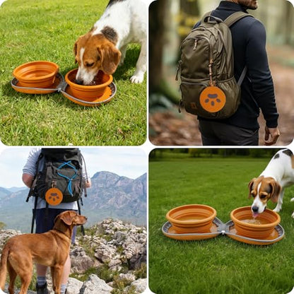 Zegcohjave Collapsible Dog Bowls,Travel Dog Bowl, Dog Water Bowl,Cat Bowl,Portable Pet Bowl, Suitable for Travel, Camping, and Hiking(Brown) - color: brown