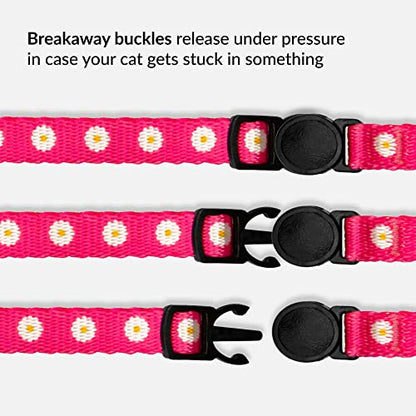 CollarDirect Cat Collar Breakaway with Removable Bell Set of 2 PCS - color: Pink & Green